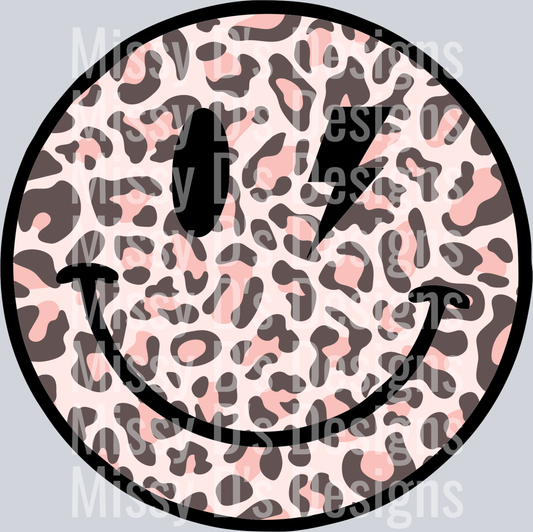 leopard smiley pink