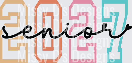 colorful 2027 senior outline