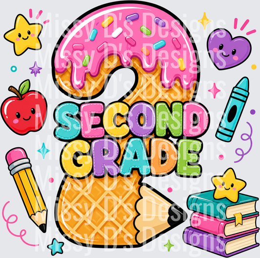 Back to School 2nd Second Grade Ice Cream