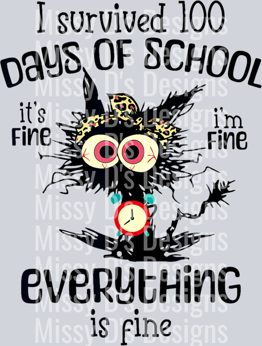 I Survived 100 Days Of School Cat