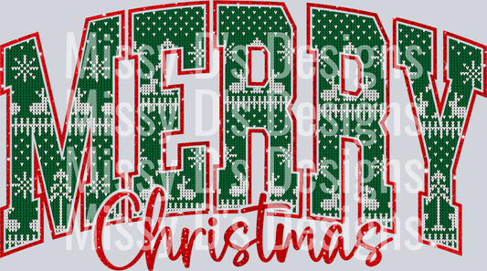 Merry Christmas Green Ugly Sweater 300dpi