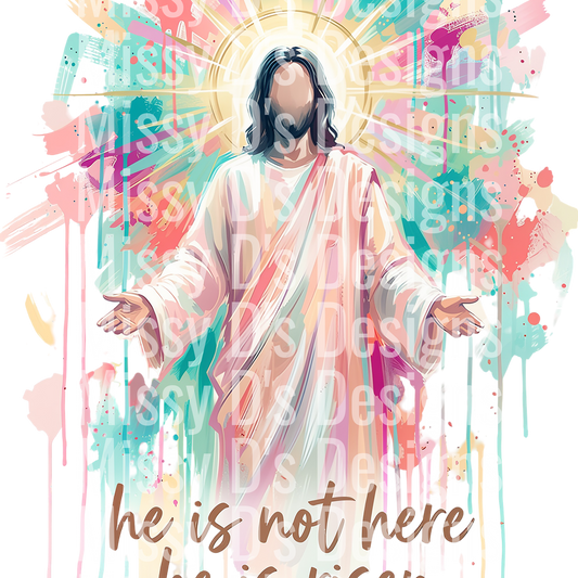He is Risen Easter Jesus Painting PNG