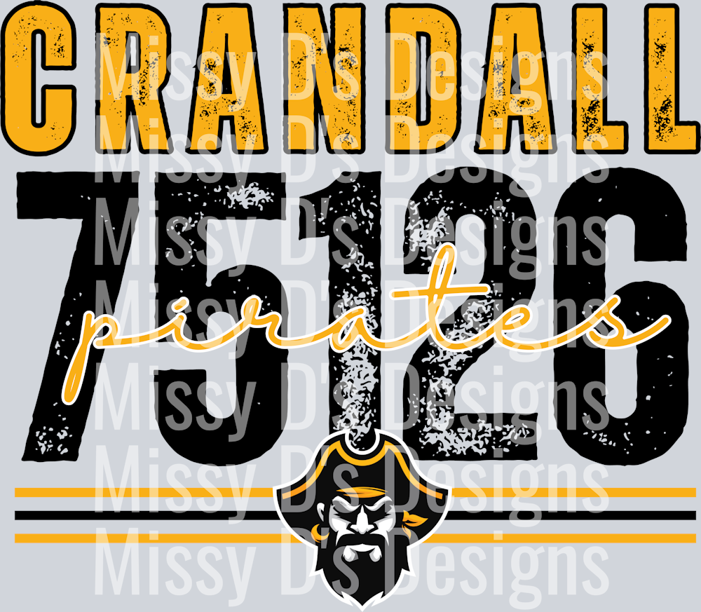 crandall pirates 75126 distressed black outline