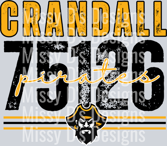 crandall pirates 75126 distressed black outline