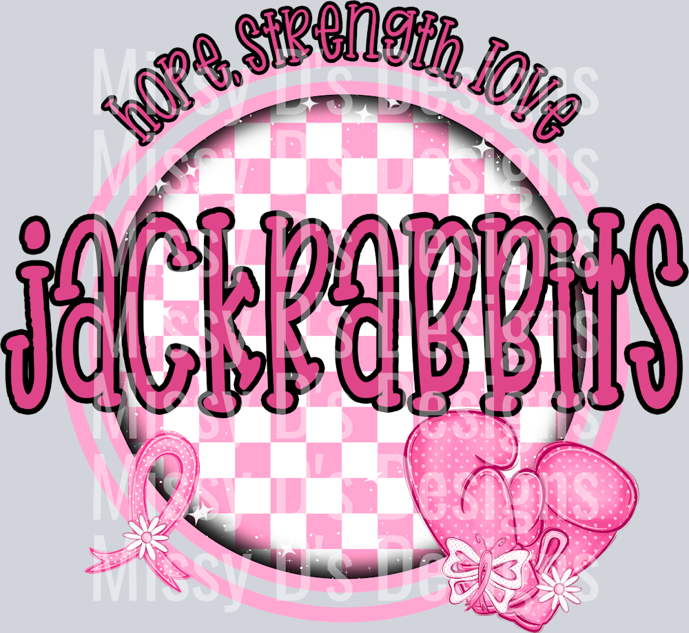 Breast Cancer Awareness Checkered Jackrabbits
