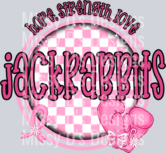 Breast Cancer Awareness Checkered Jackrabbits