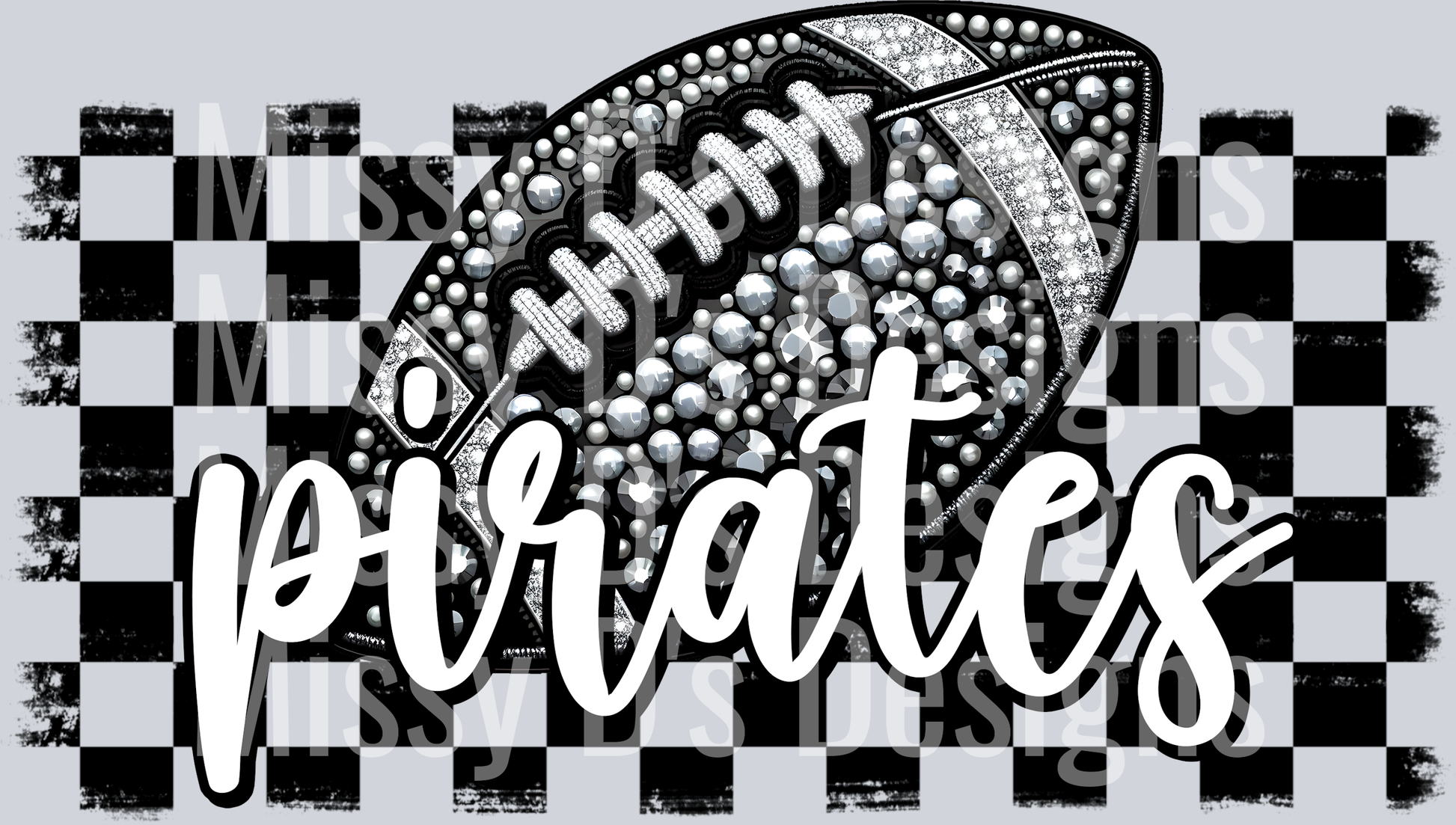 Rhinestone checkered mascot pirates