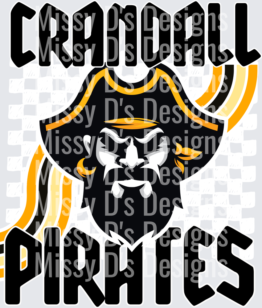 retro mascot crandall pirates