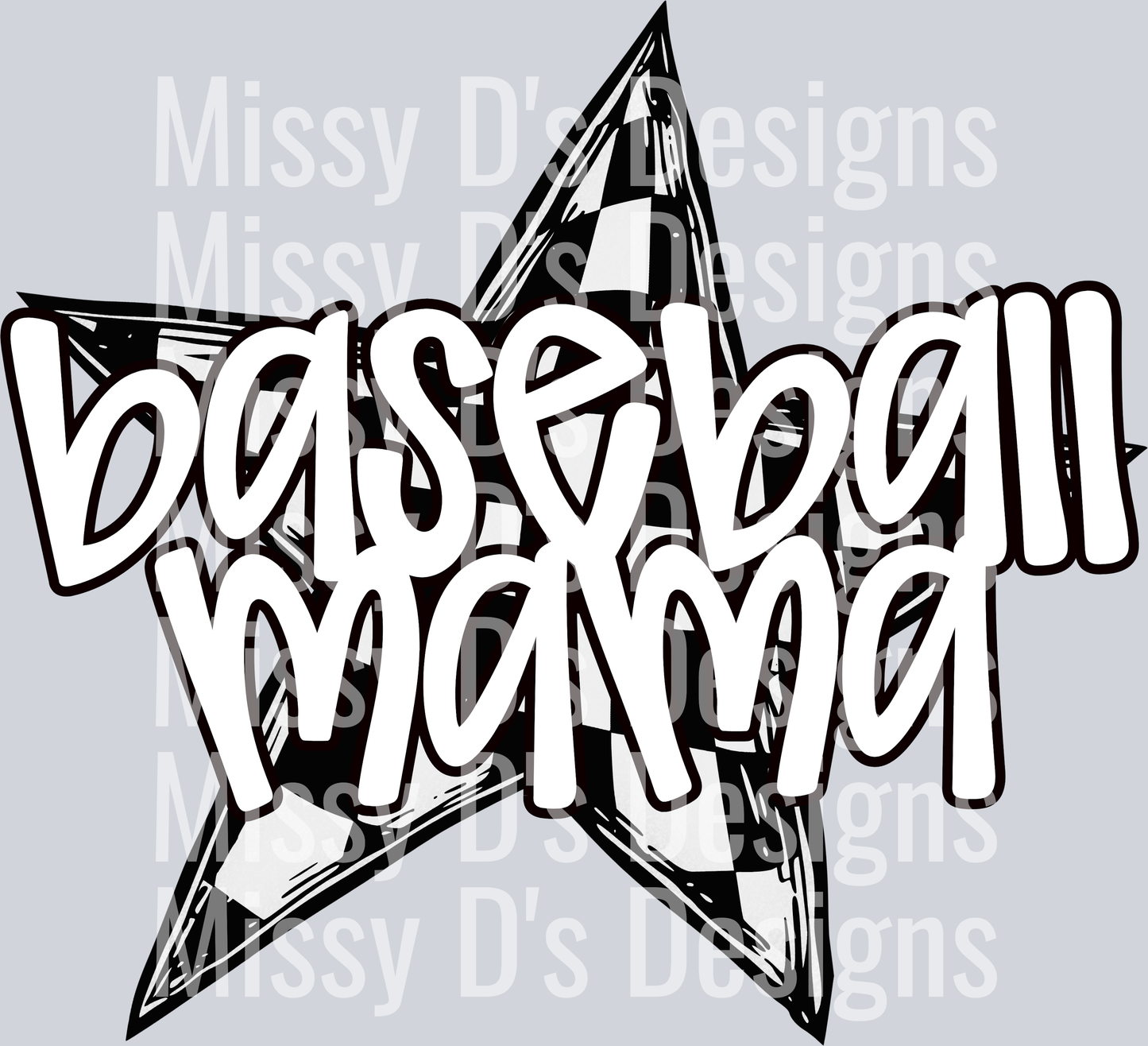 BASEBALL MAMA STAR WHITE2