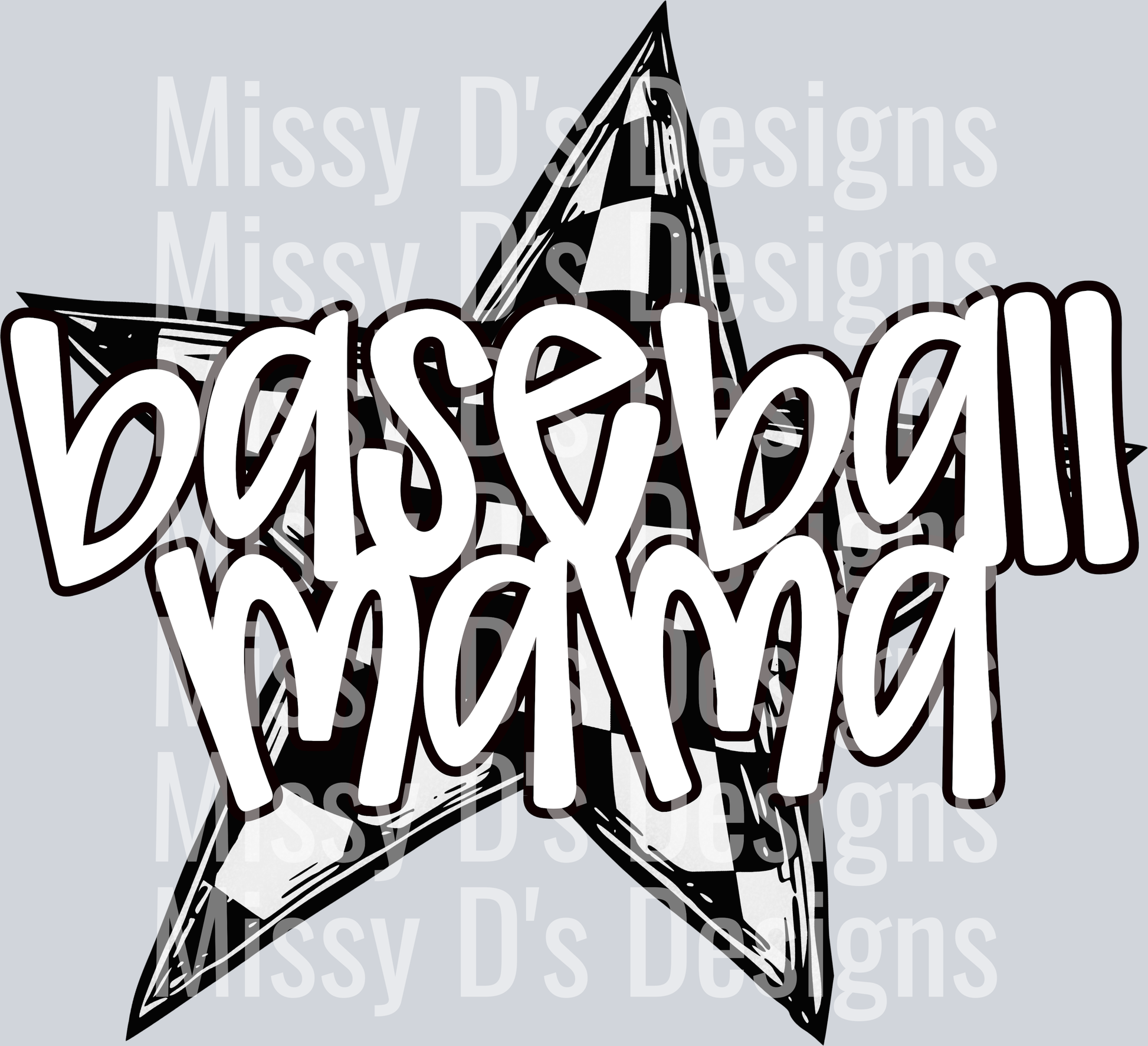 BASEBALL MAMA STAR WHITE2