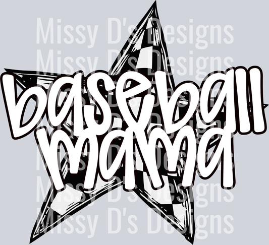 BASEBALL MAMA STAR WHITE2