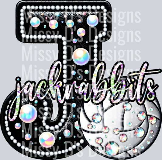 leather Intial jackrabbits volleyball