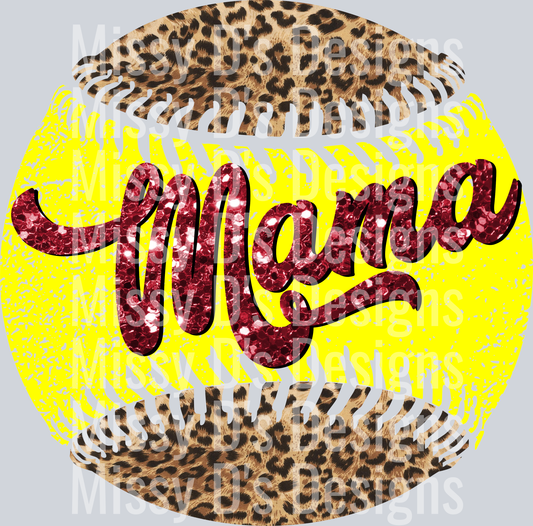 glittersoftballleopard
