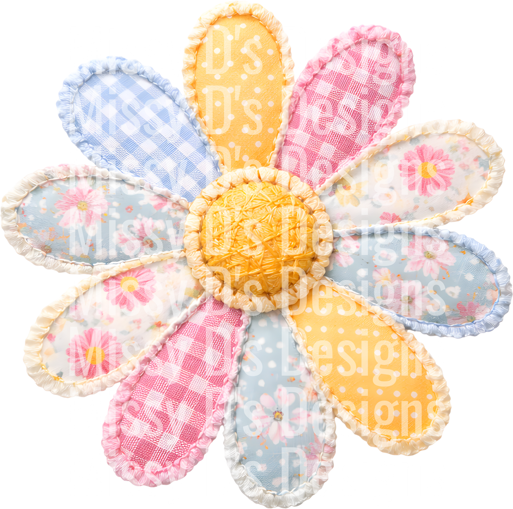 patchwork pastel sunflower
