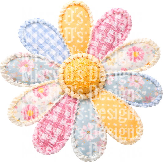 patchwork pastel sunflower