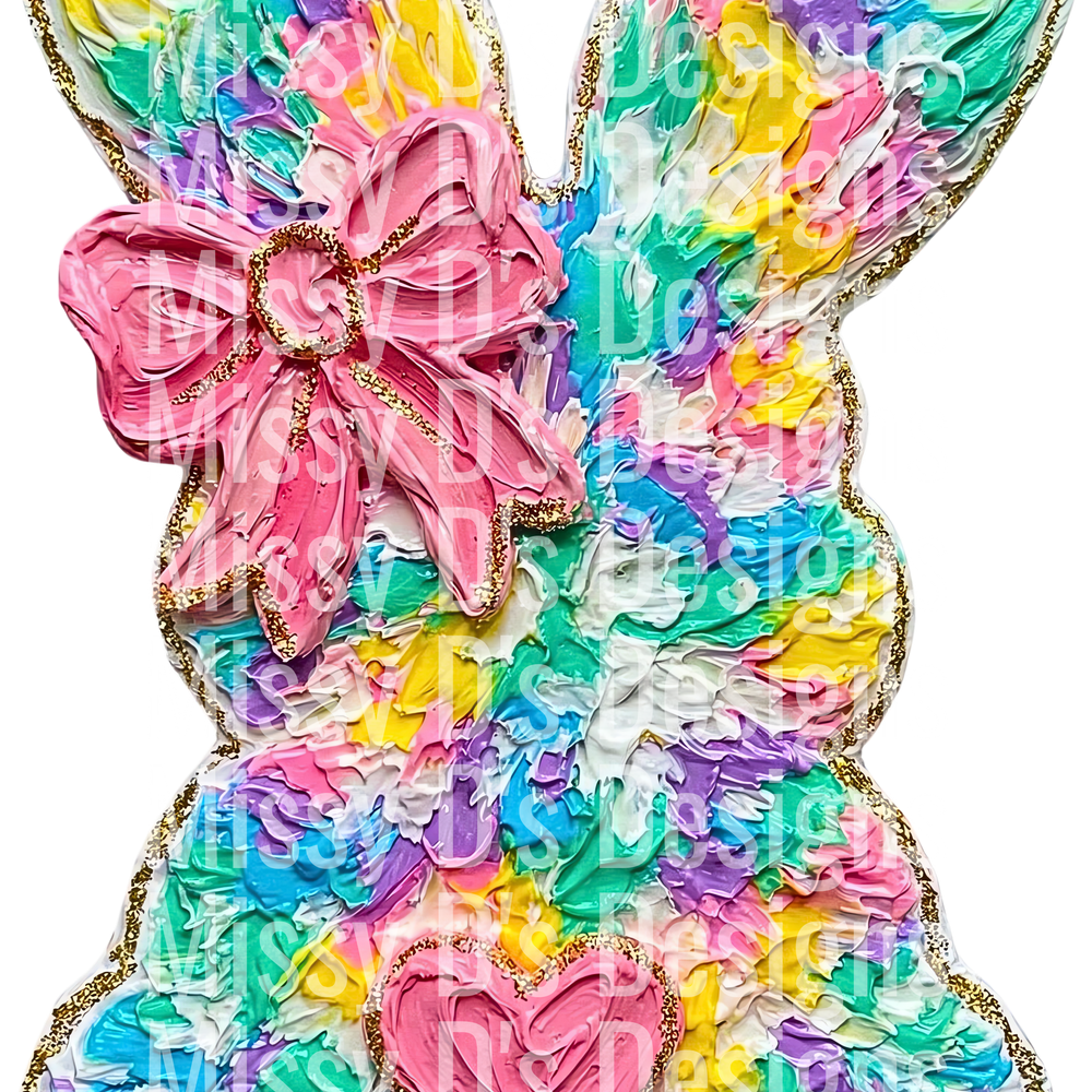 Brushstroke Easter Bunny Png