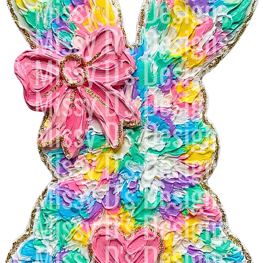 Brushstroke Easter Bunny Png
