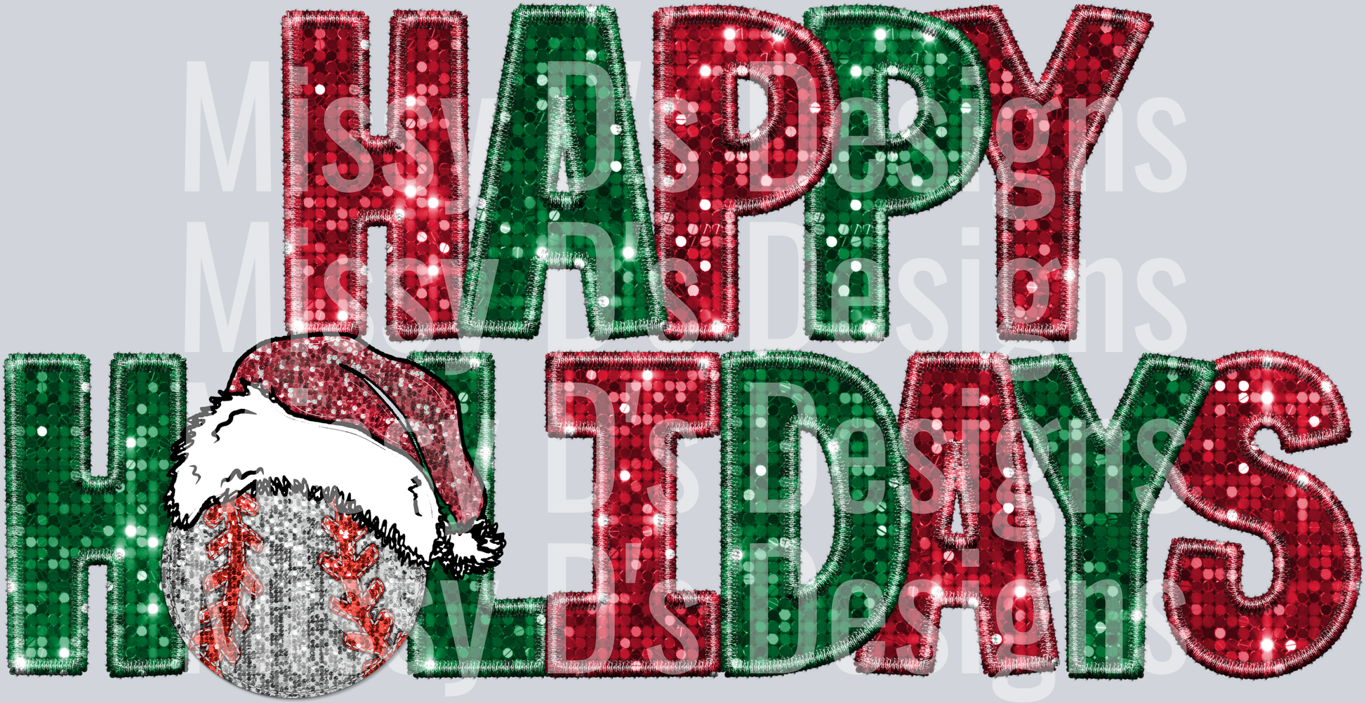 GLITTER HH BASEBALL SANTA