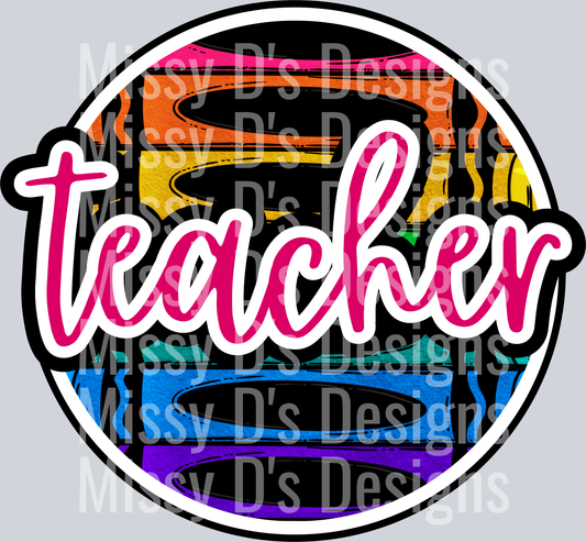 crayon teacher red