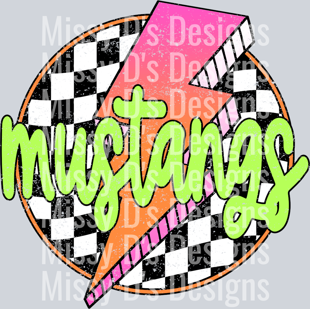 Checkered Lightning Mustangs
