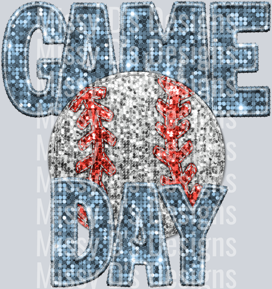 baseball game day lt blue