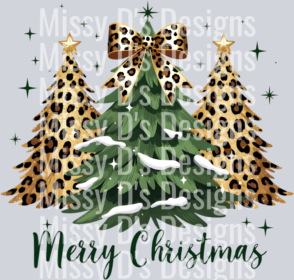 Leopard Christmas Tree Merry Christmas