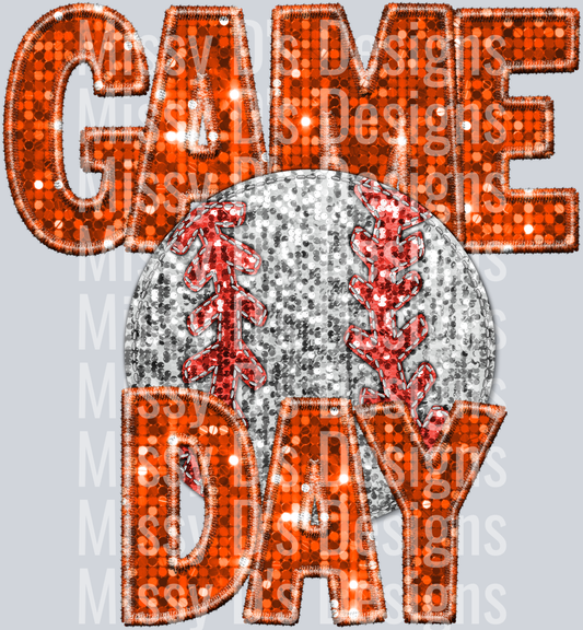 baseball game day orange