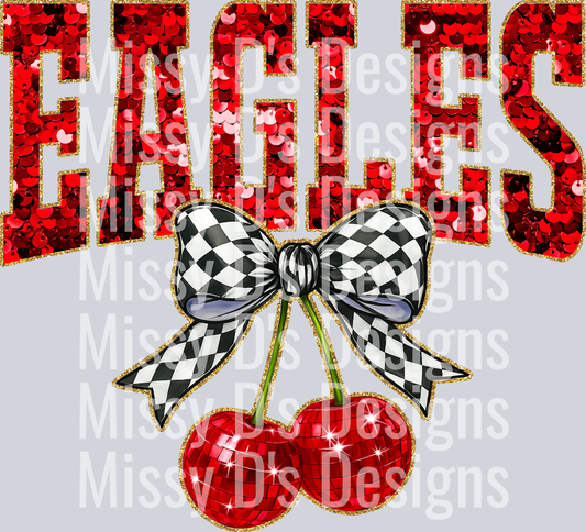 Red Sequin Cherry Eagles