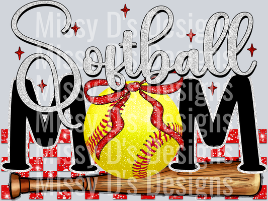 softball mom red