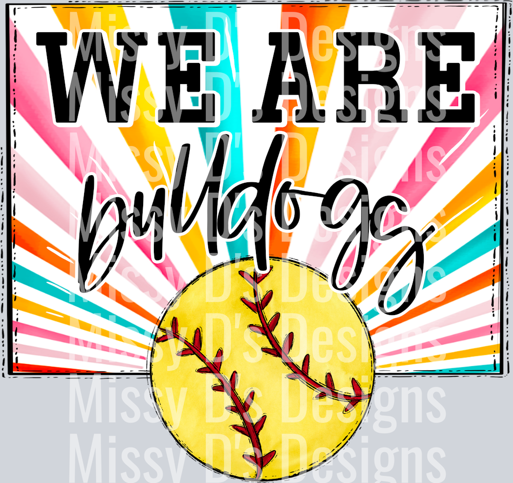 sunburst WE ARE bulldogs softball