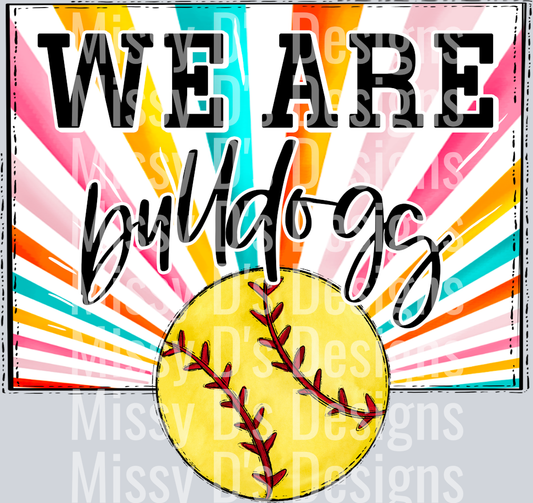sunburst WE ARE bulldogs softball