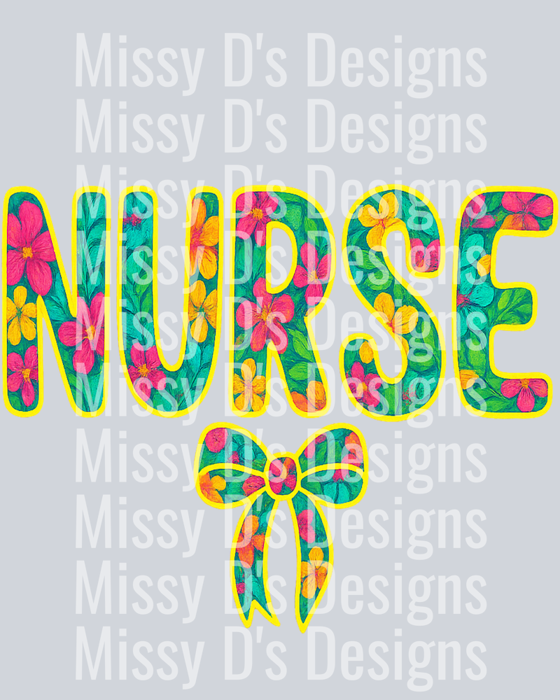 Floral Nurse Coquette PNG