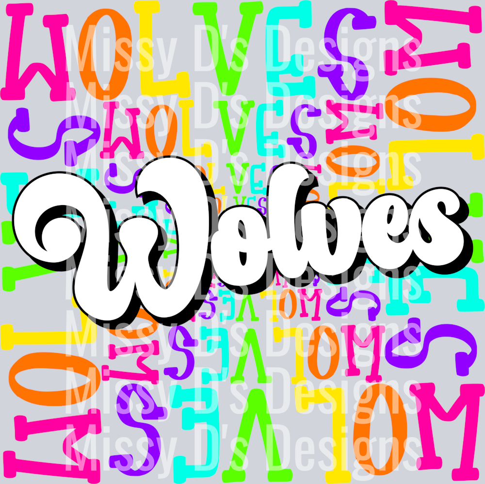 Rainbow Mascot Wolves
