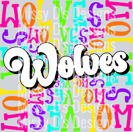 Rainbow Mascot Wolves