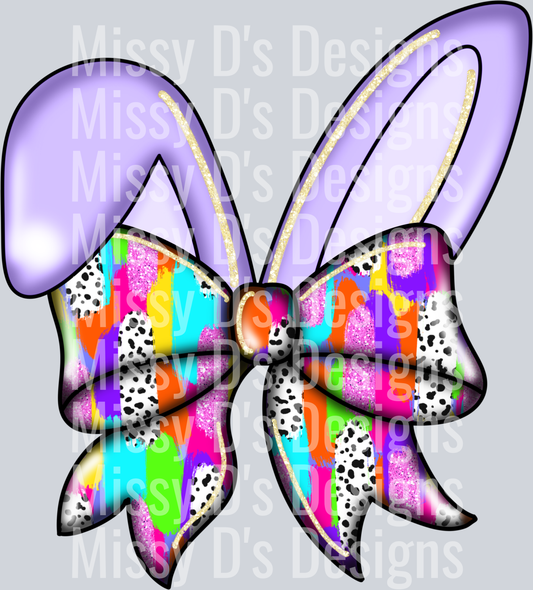 purple watercolor bunny ears