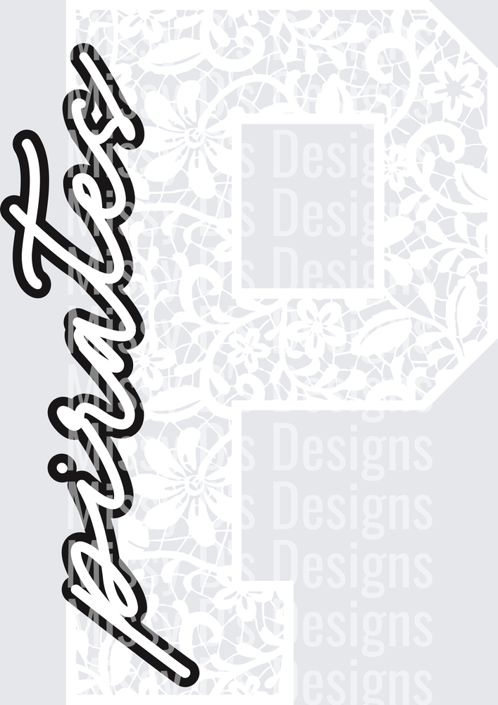 Pirates Floral Lace Initial School Spirit Mascot