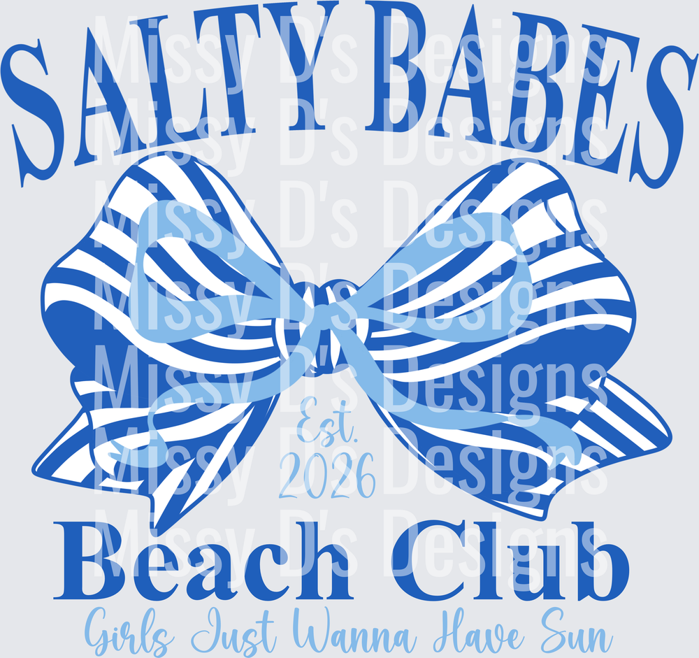 salty babes beach club blue
