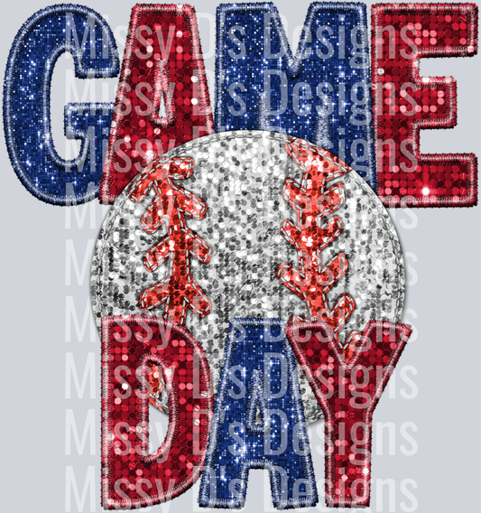baseball game day red royal