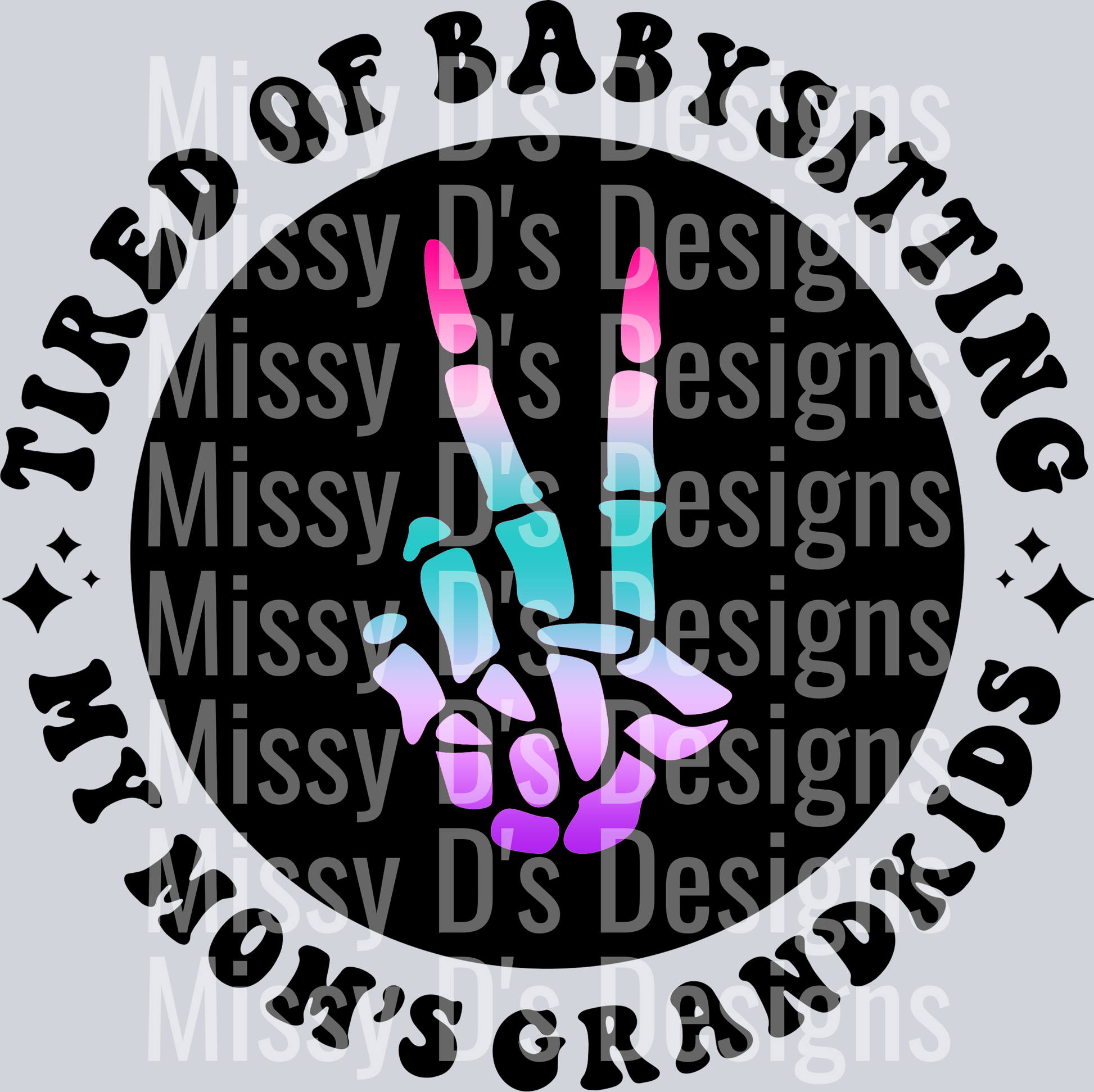 Color Tired Of Babysitting My Moms Grandkids Pocket Design