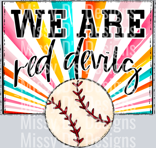 sunburst WE ARE red devils baseball