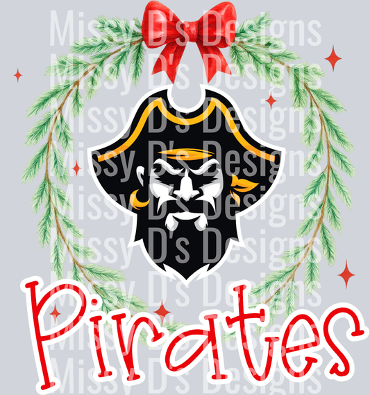 Christmas Wreath Mascot Pirates