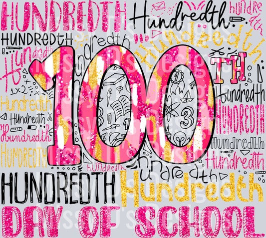 100 days of school typography