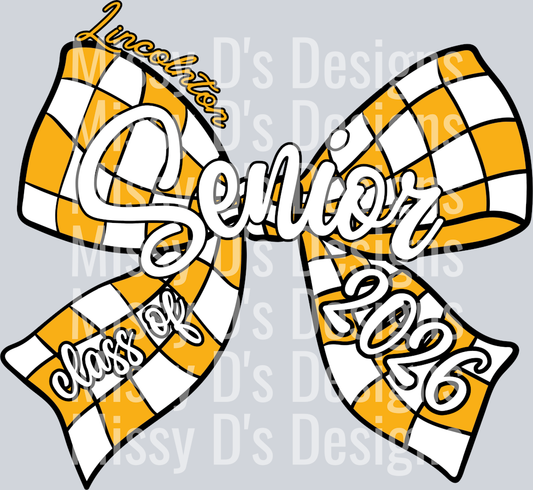 lincolnton senior classs of 2026 checkered bow
