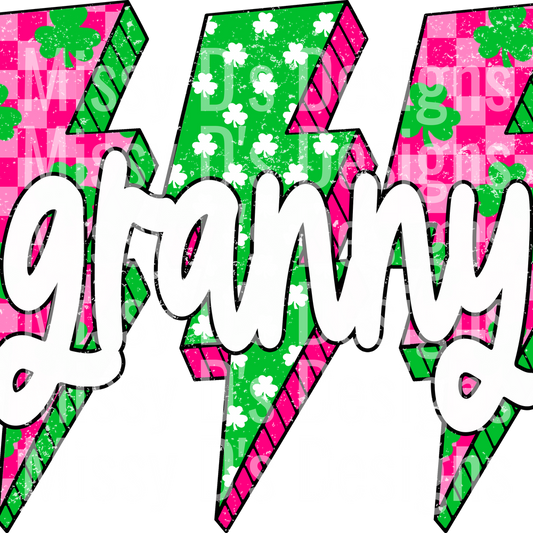 St Patrick Lightning Bolt granny