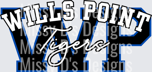 Wills Point Tigers WP Bold Varsity Letter Logo