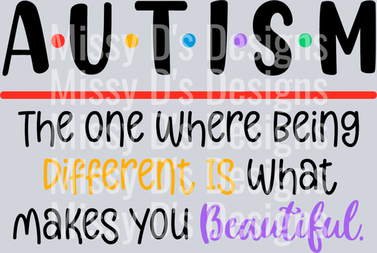 autism the one where being different is what makes you beautiful