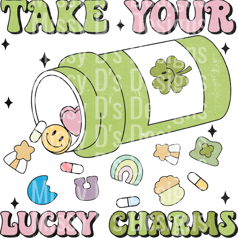 distressed take your lucky charms st patricks day