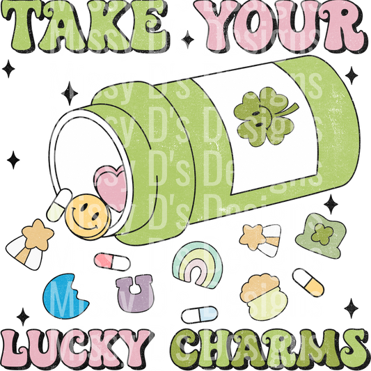 distressed take your lucky charms st patricks day