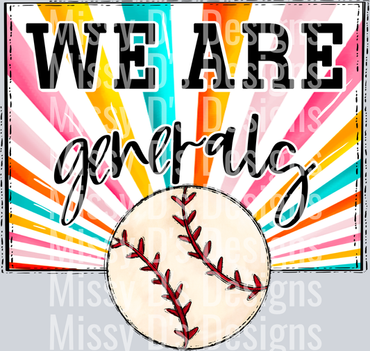 sunburst WE ARE generals baseball