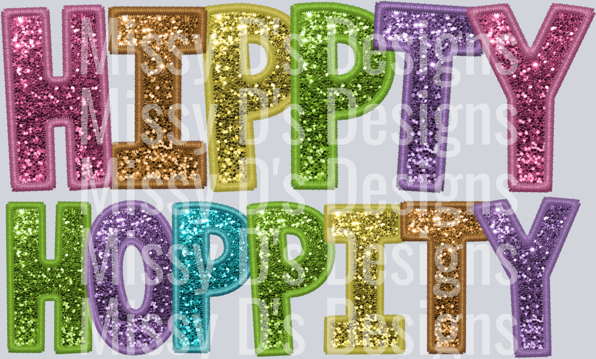 hippty hoppity easter faux glitter
